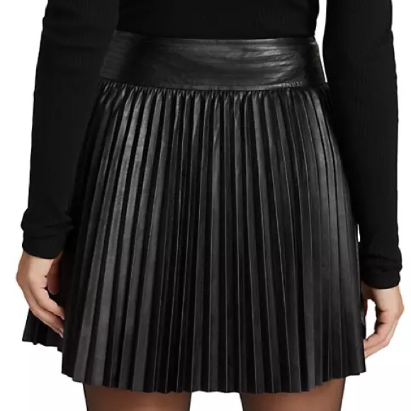 Ramy Brook Anya Mini Vegan Leather Skirt in Black Size 4 - Picture 3 of 15